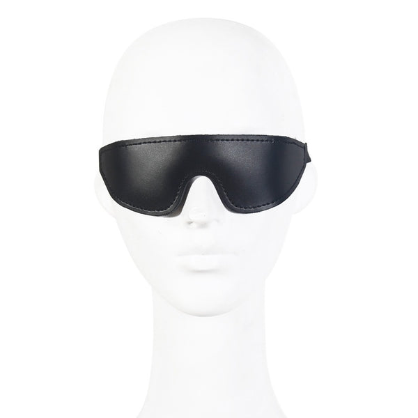 Double-layer leather eye mask with elastic strap
