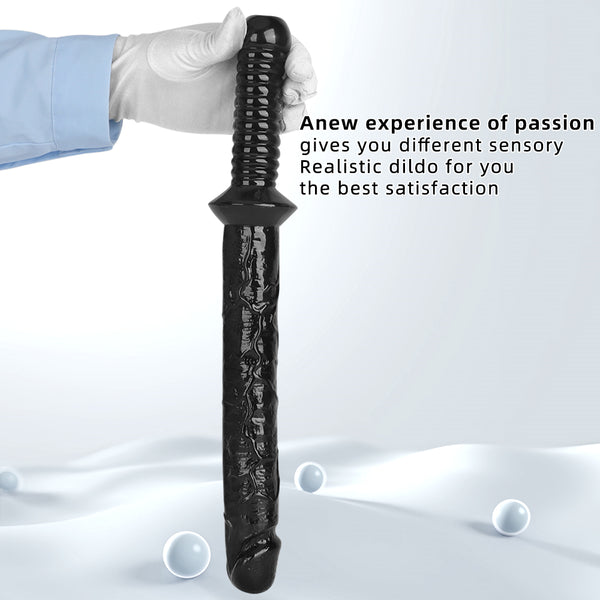 Long handle couple dildo, fun adult realistic sex toys