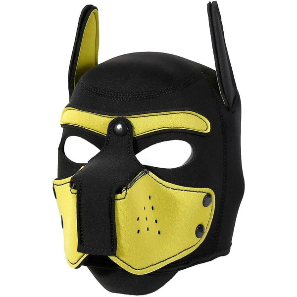 Neoprene Puppy Face Muzzle Dog Removable Full Head Hood Mask With Ears (One Size)