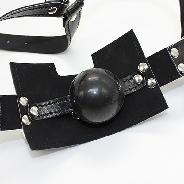 PU Leather Slaves Head Harness Mouth Muzzle Strap Restraints Gag Ball Game New