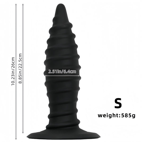 Threaded silicone tip super large super long giant penis anal plug fisting supplies