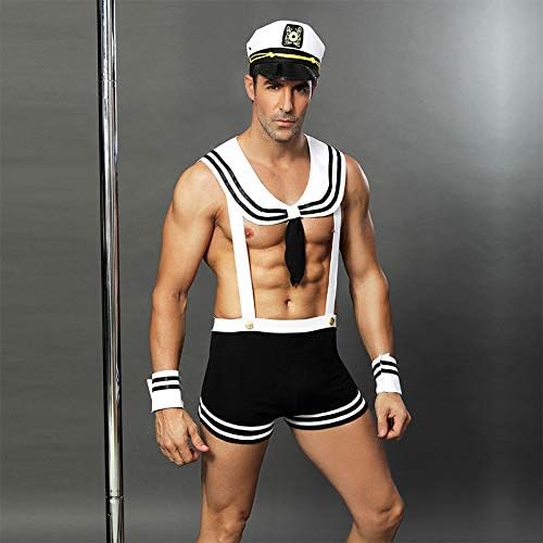 Men's cosplay sailor costume outfit Sexy police Underwear Lingerie Sailor Costume Pajamas Uniform Suit for Stage Officer accessories Christmas