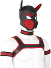 Neoprene Dog Full Face Head Mask Kit, Novelty Costume Pup Hood Mask with Collar and Strap