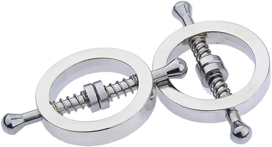 2 x Nipple Clip Clamps Circular Stainless Steel Clamp,  Adjustable Weight Metal Nipple Clamps