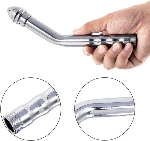 3 Head Shower Enema Flusher Attachment with 59" Shower Hose for Portable Bathroom Kit Flush Enema Toilet Bent Zinc Alloy Washing and Cleaning Tool with 2 Shower Heads