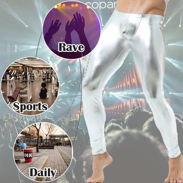 WINTOFW Men's Faux Leather Skinny Leggings Slim Fit Pants Tight Long Trousers men's faux leather pants men's faux leather pants