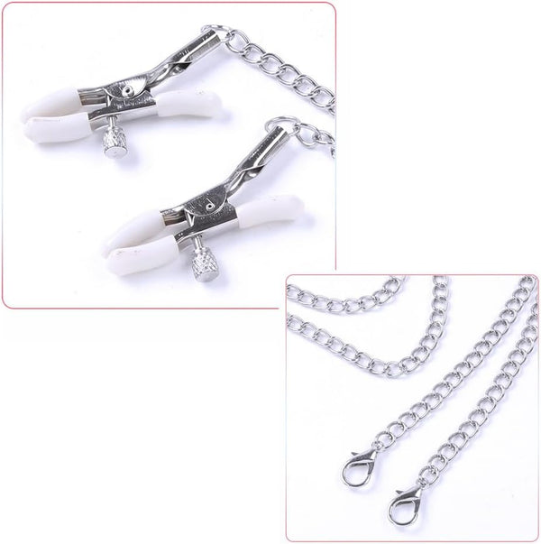 Pacifier Mouth Gag Plug Nipple Breast Clamps Clips Non Piercing Bondage Ball Gag with Choker Sex BDSM Toy for Couples Black