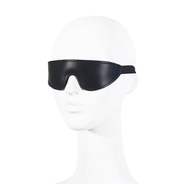 Double-layer leather eye mask with elastic strap