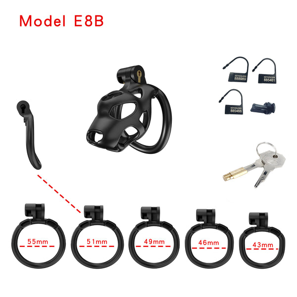 Dog head cage chastity lock bondage abstinence male black penis sleeve