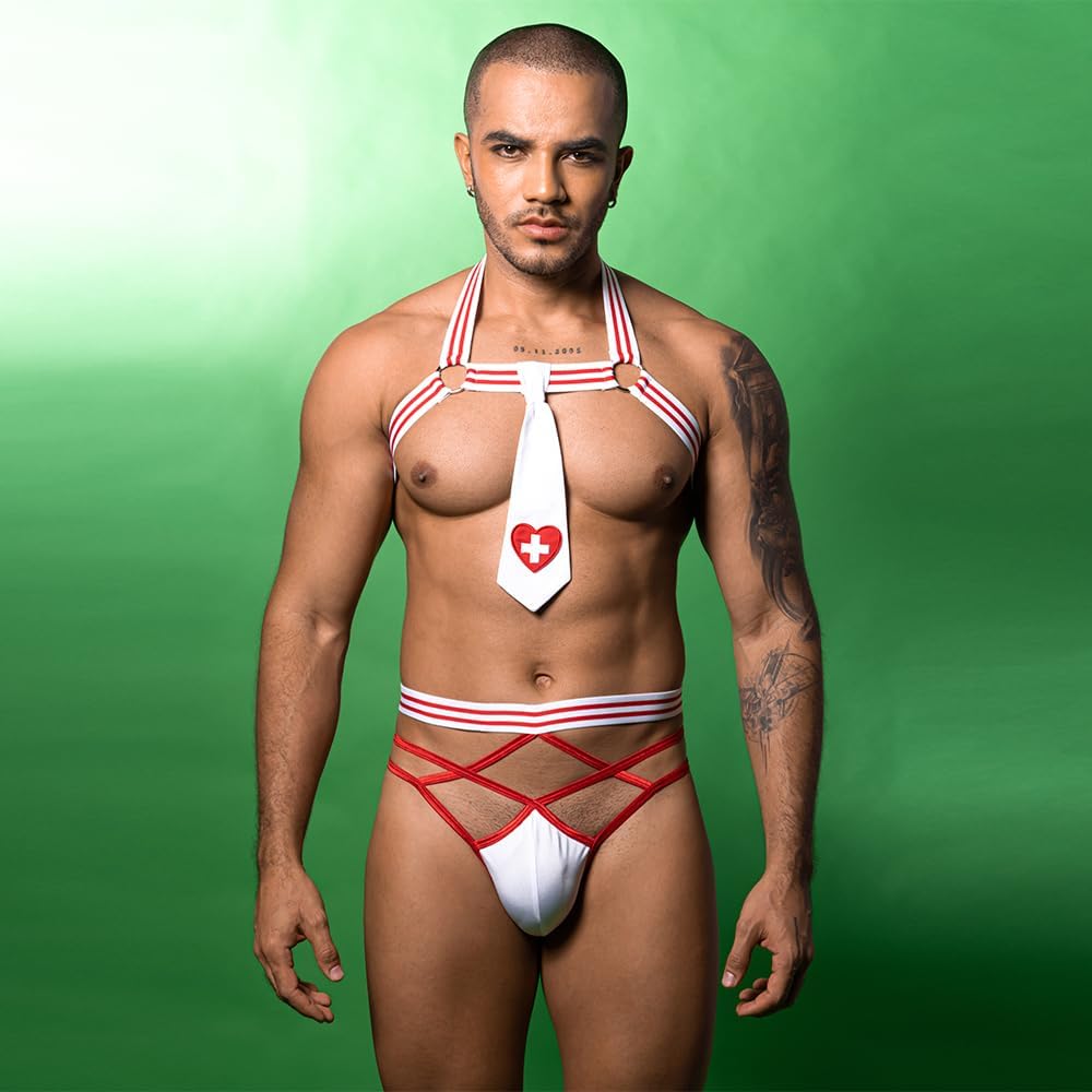 Men's Lingerie nurse Sexy cosplay Underwear police Costume Lingerie Pajamas Uniform bar Nightclub Stage Performance party Christmas