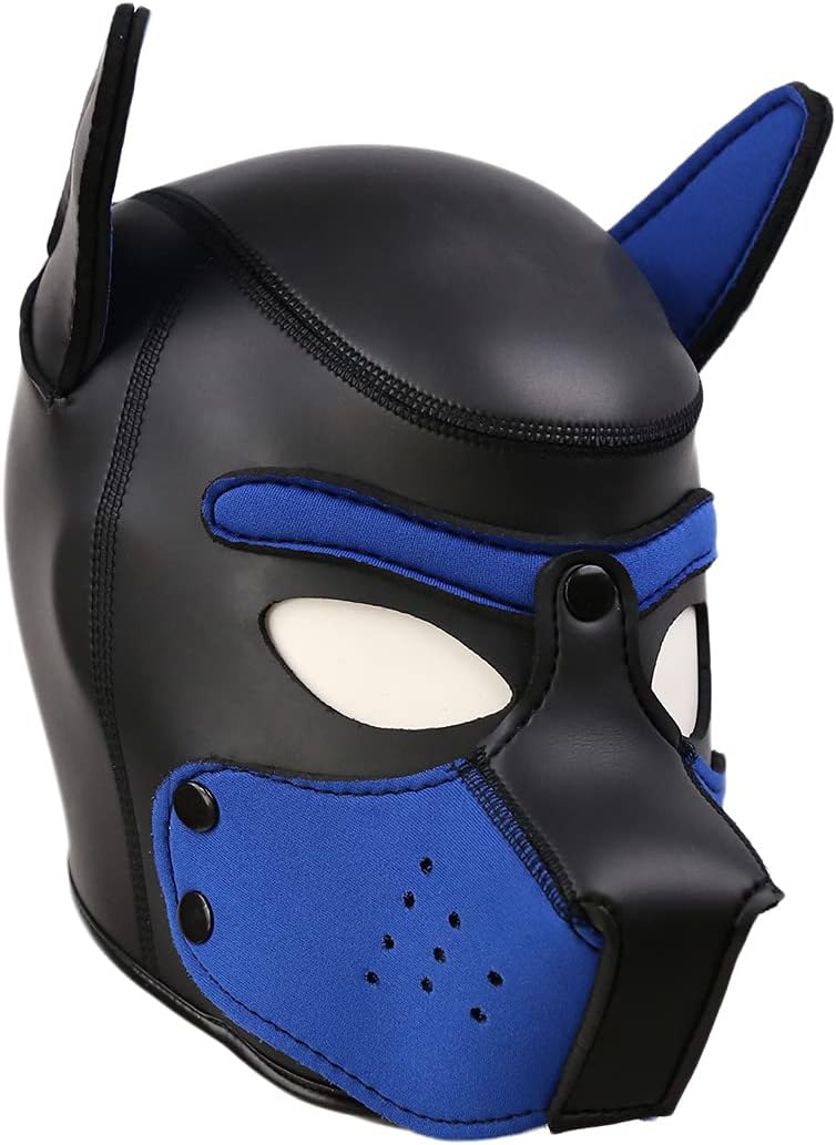 Neoprene Dog Full Face Puppy Mask Removable Pup Hood Halloween Mask