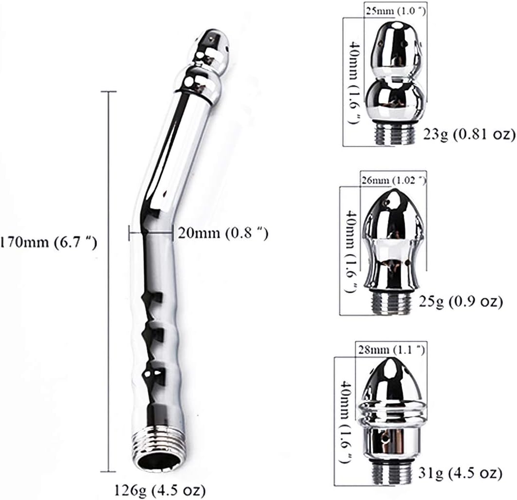 Cleaner Metal Shower Cleaner 3 Heads Aluminum Cleaner Cleansing Colonic Douche System Cleaner(Silver)