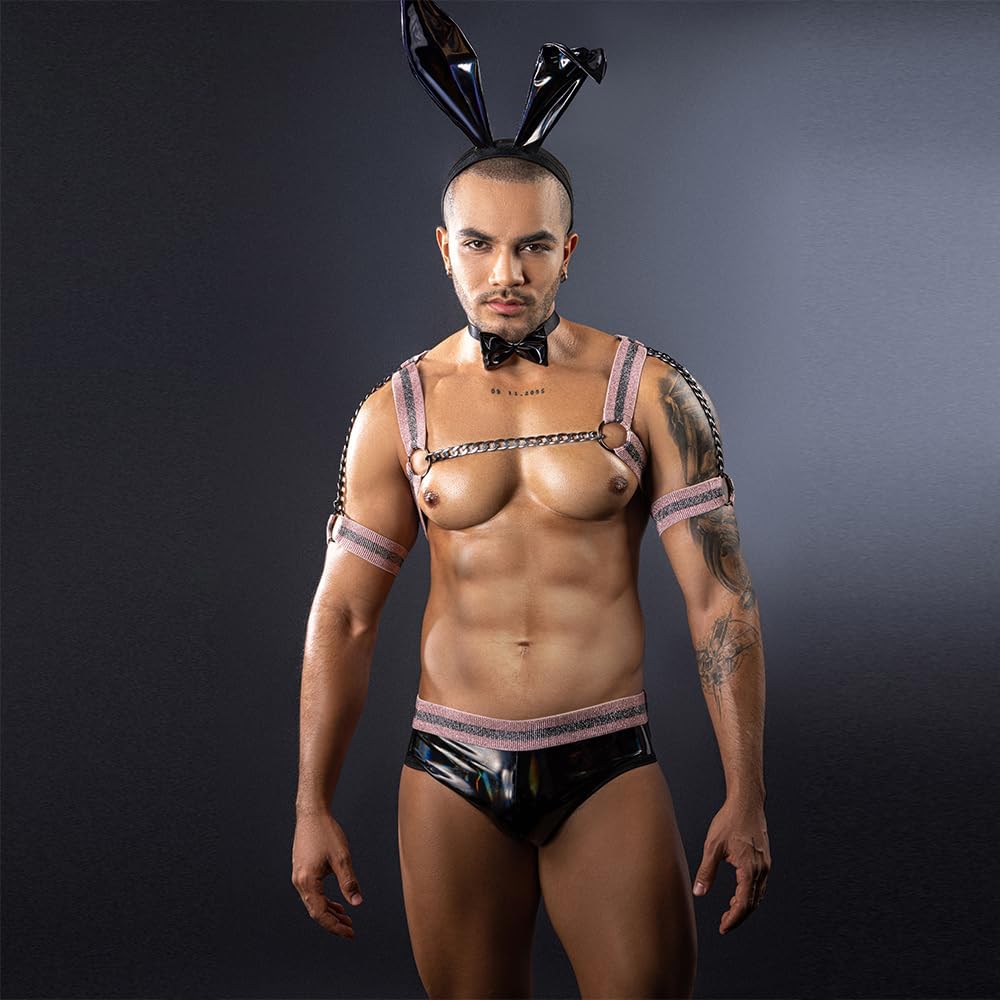 BDSM Rabbit costume Men's cosplay Sexy Underwear police Costume Lingerie Pajamas Uniform bar Nightclub Stage Performance party Christmas