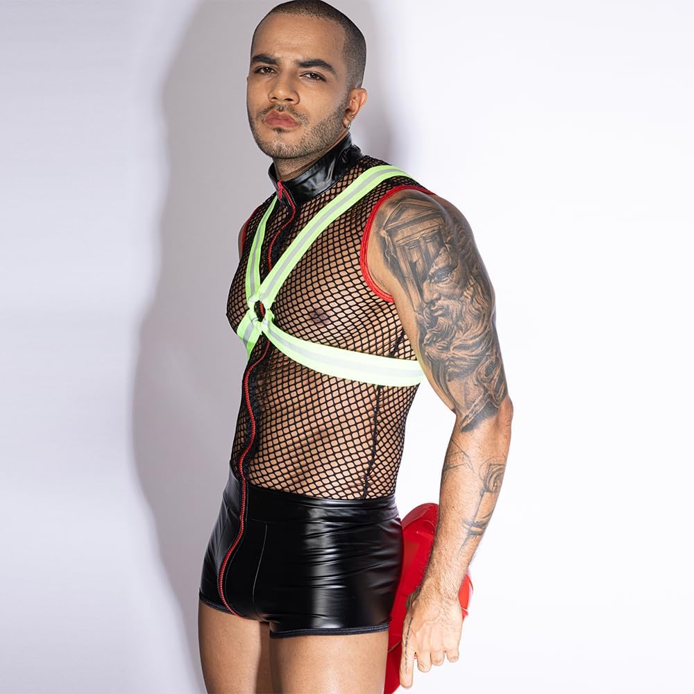 Men's cosplay fireman Sexy Underwear police Costume Lingerie Pajamas Uniform bar Nightclub Stage Performance party Christmas Halloween