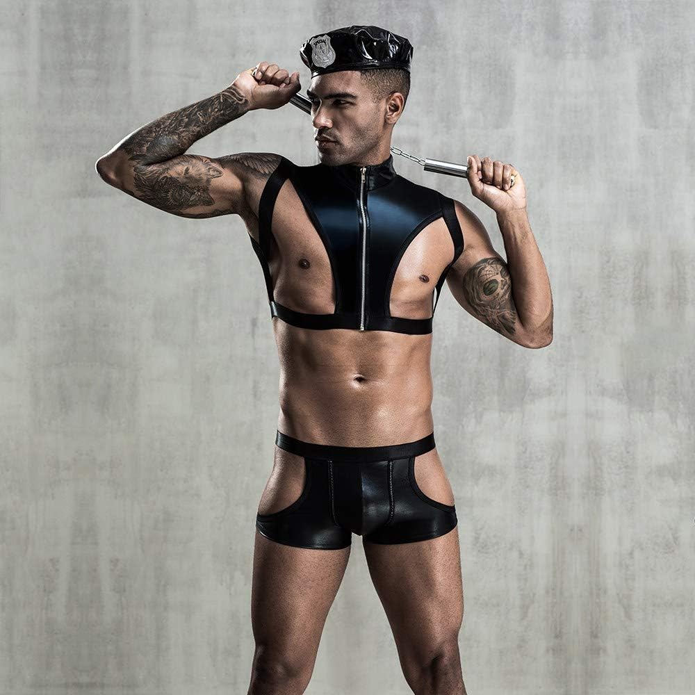 Police Costume gifts for Men's cosplay Sexy Underwear Clothes Pajamas Fun niform for bar Nightclub Stage Performance