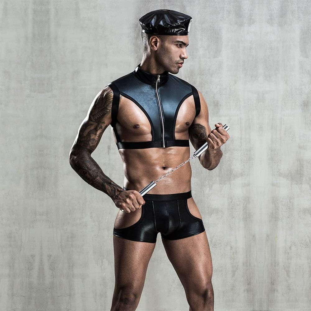 Police Costume gifts for Men's cosplay Sexy Underwear Clothes Pajamas Fun niform for bar Nightclub Stage Performance