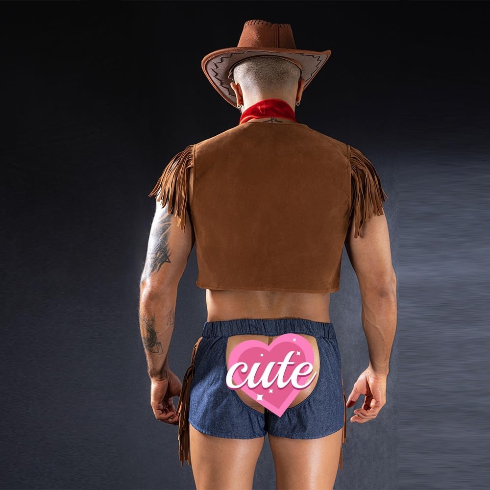 Men's Lingerie cosplay Cowboy Boy Sexy Underwear police Costume Lingerie Pajamas Uniform bar Nightclub Stage Performance party