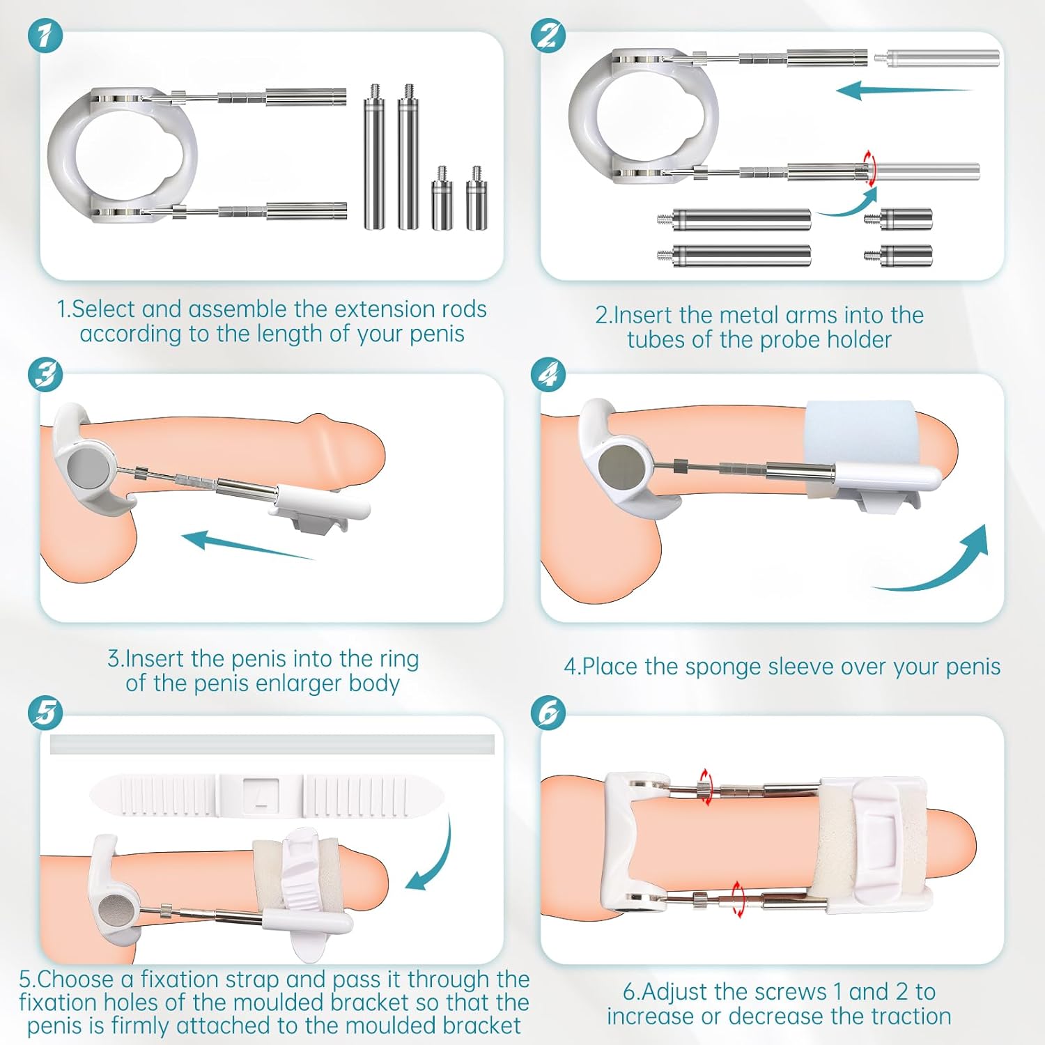 Penis Extender Stretcher Kit,Penis Enlargement Adjustable Stretching, Effective Wearable Male