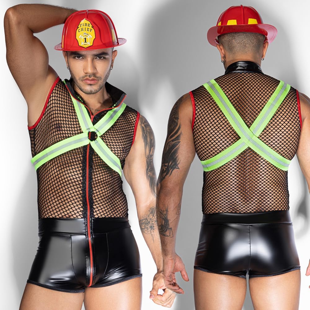 Men's cosplay fireman Sexy Underwear police Costume Lingerie Pajamas Uniform bar Nightclub Stage Performance party Christmas Halloween