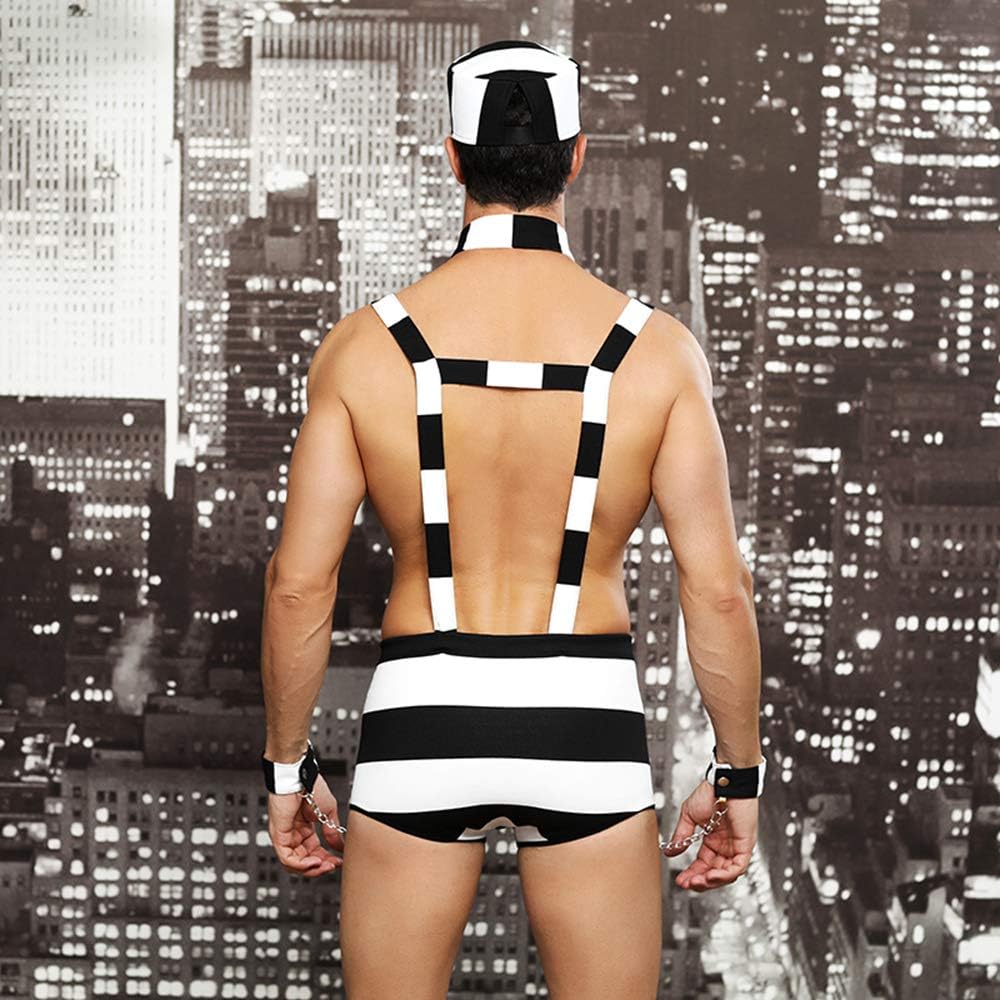 Men's Cosplay Sailor Costume Sexy Underwear Adult Mens 3 Pieces party Prisoner Suspender Underwear Outfits