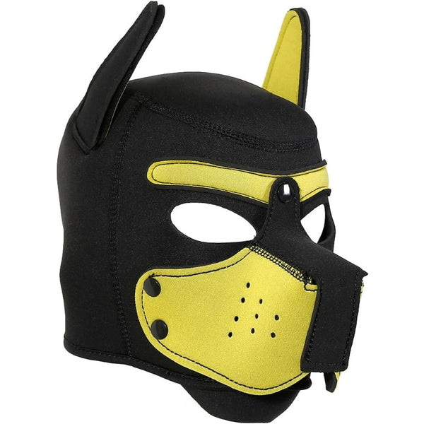 Neoprene Puppy Face Muzzle Dog Removable Full Head Hood Mask With Ears (One Size)