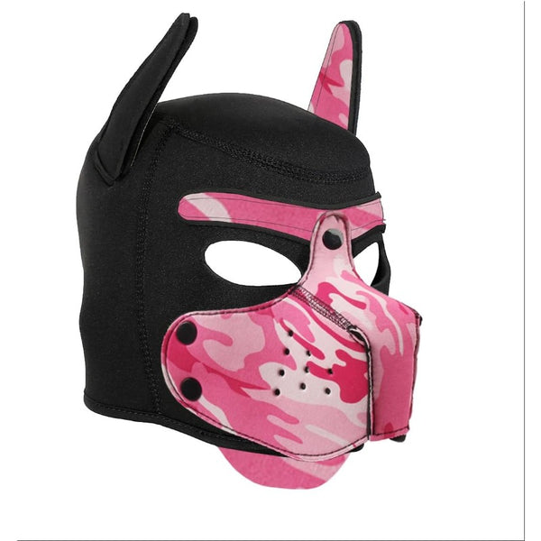 Neoprene Puppy Face Muzzle Dog Removable Full Head Hood Mask With Ears (One Size)