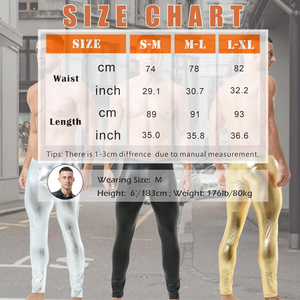 WINTOFW Men's Faux Leather Skinny Leggings Slim Fit Pants Tight Long Trousers men's faux leather pants men's faux leather pants