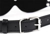Comfortable faux leather sleep mask with adjustable straps