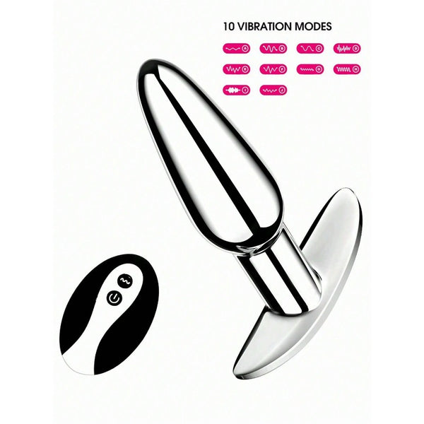 Anal Boat Anchor Metal Anal Plug 10 Frequency Vibration Remote Rechargeable Anal Plugs Vibrator Butt Plug Sex Toys