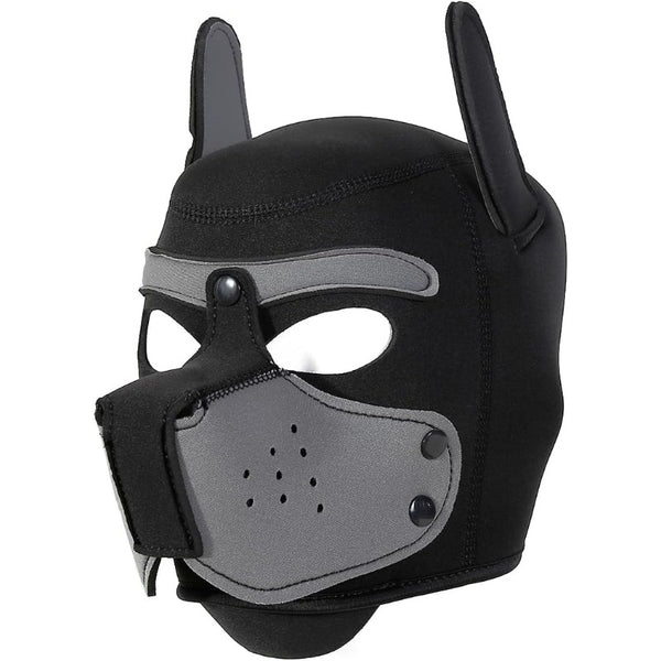 Neoprene Puppy Face Muzzle Dog Removable Full Head Hood Mask With Ears (One Size)