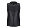 Matte Leather Sleeveless Chic Shirt