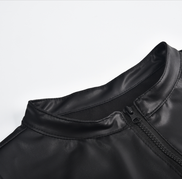 Matte Leather Sleeveless Chic Shirt