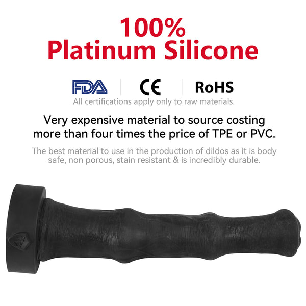 20Inch Italian Stallion Food Grade Platinum Silicone Cock - FDA Standard Compliant Material - X Large Extra Long Shaft - Giant Horse Dildo Anal - Vac-U-Lock System-Sex Toys(Black&Red, X Large)