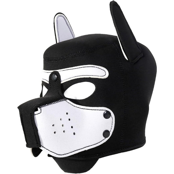 Neoprene Puppy Face Muzzle Dog Removable Full Head Hood Mask With Ears (One Size)