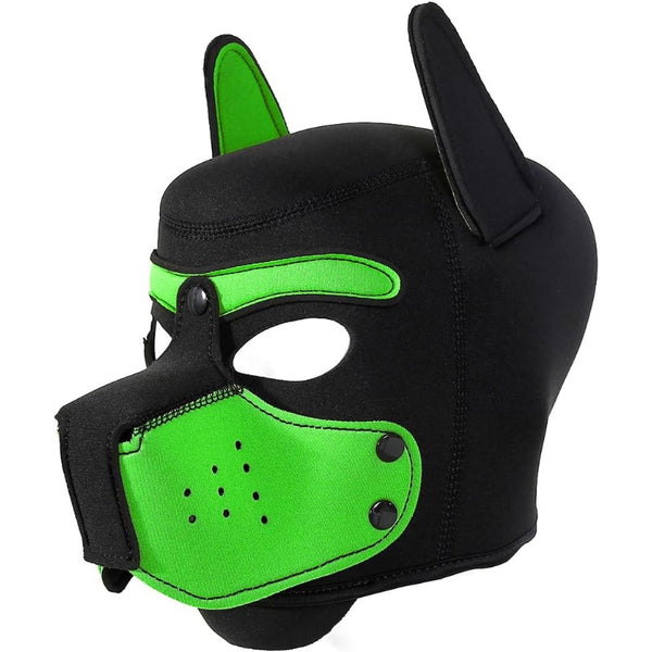 Neoprene Puppy Face Muzzle Dog Removable Full Head Hood Mask With Ears (One Size)