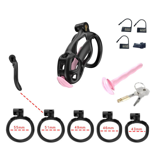 Black chastity belt urethra
