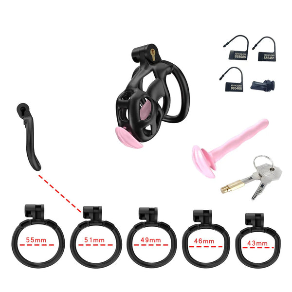 Black chastity belt urethra