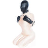 Leather BDSM Restraint Set,Bondage Hoods and Glove Restraints Kits Puppy Glove Fetish Wear Suits for Love Game