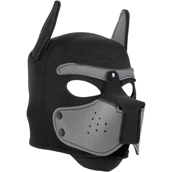 Neoprene Puppy Face Muzzle Dog Removable Full Head Hood Mask With Ears (One Size)