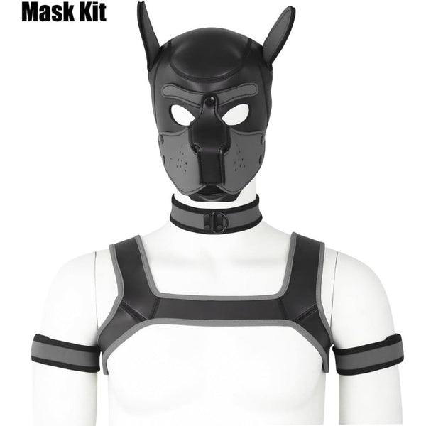 Neoprene Dog Full Face Puppy Mask Removable Pup Hood Halloween Mask