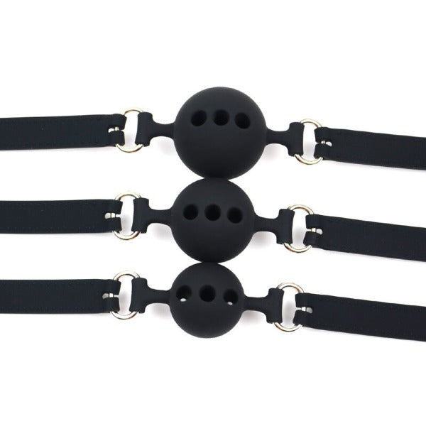 Bondage silicone open ball breathable mouth plug unisex