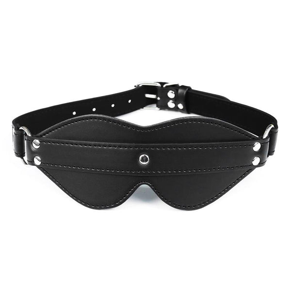Comfortable faux leather sleep mask with adjustable straps