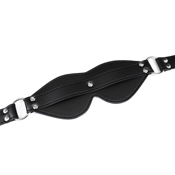 Comfortable faux leather sleep mask with adjustable straps
