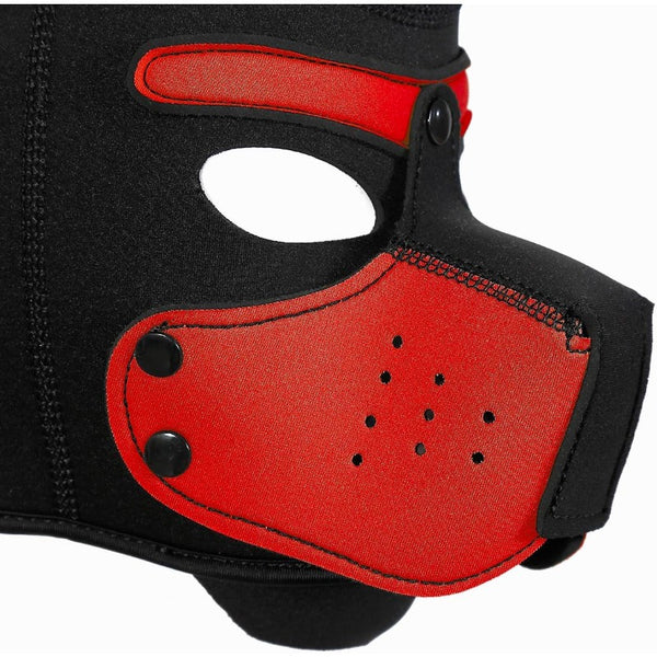Neoprene Puppy Face Muzzle Dog Removable Full Head Hood Mask With Ears (One Size)