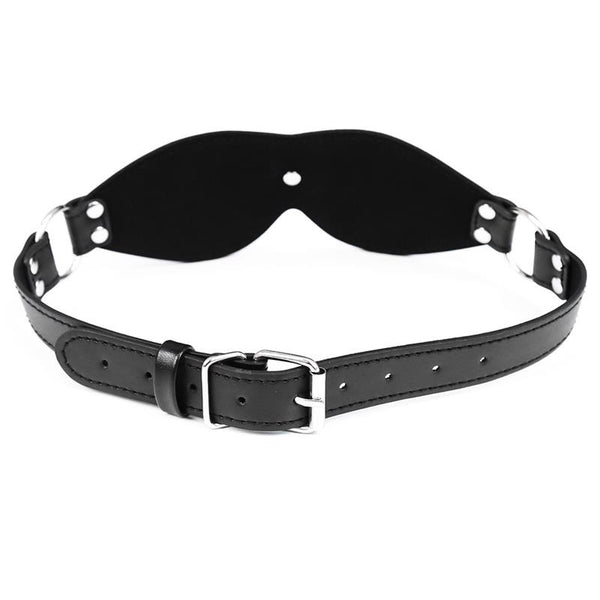 Comfortable faux leather sleep mask with adjustable straps