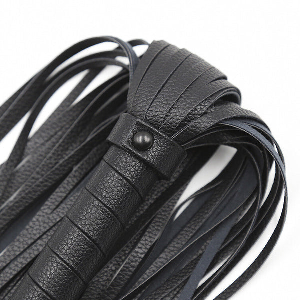 Handle tassel genuine leather whip whip bondage belt queen black tail