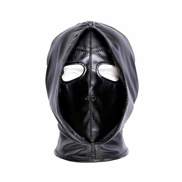 PU Leder Maske Haube Fetisch Slave Restraint Kopf Maske Haube Slave Bondage