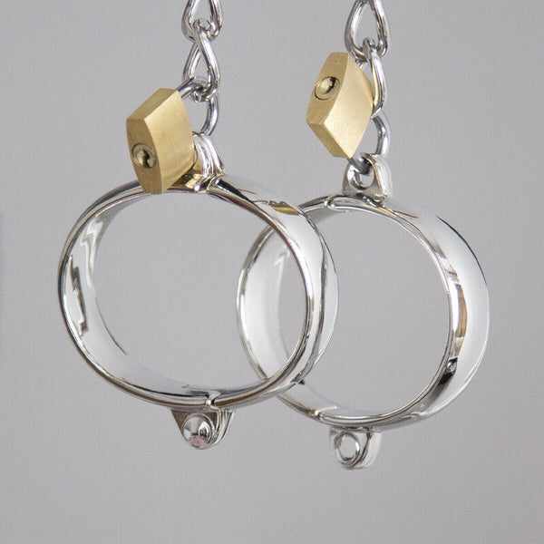 BDSM Alloy HandCuffs Leg Cuffs Fetish Wrist Ankle Restraint Bondage Free Padlock