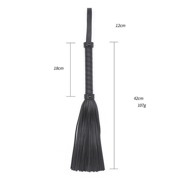 Handle tassel genuine leather whip whip bondage belt queen black tail