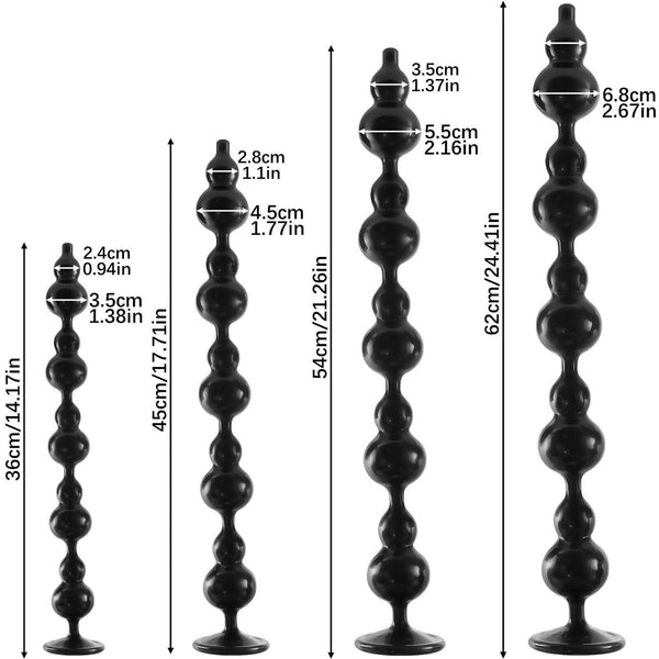 Extra Long Anal Beads Butt Plug G Spot Dildo Deep Massager Suction Cup Sex Toys
